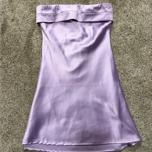 Princess Polly Lilac Satin Strapless Mini Dress - Picture 2 of 4